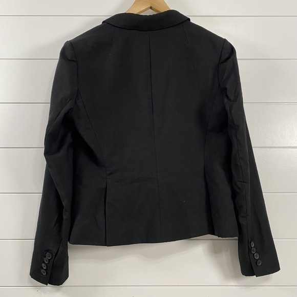 J.‎ Crew Womens Super 120s 2 Button Blazer sz 4 Black Careerwear Office Preppy - Picture 6 of 16